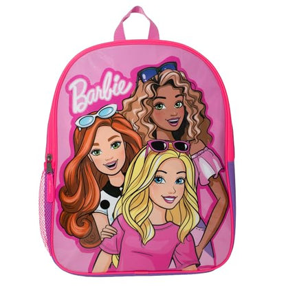 AI ACCESSORY INNOVATIONS Barbie Backpack for Girls, Elementary School Book Bag with Padded Straps, Pink - color: Brabie