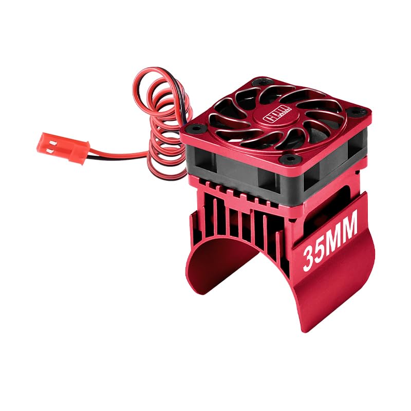 GPM 6061-T6 Alloy Cooling Fan with 35Mm Motor Heatsink for Mini Maxx Monster Truck-107154-1 (Red) - color: Red