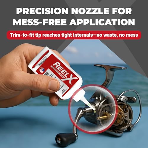 ReelX Fishing Reel Grease, Marine-Grade Anti-Rust Lubricant for Bearings, Spinning, Baitcasting, Spincast, Fly, Trolling & Electric Reels, Corrosion Prevention & Control - size: Oil 4oz Dropper