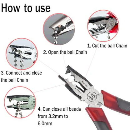 Chain Joining Tool Pliers for Metal Ball Chains, Manual Cutting Joining Plier, Ball Metal Connector Tool Splicing Combination Pliers For Curtain Roller Blind Accessories Connector