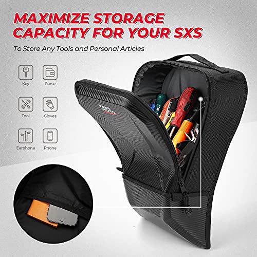 Kemimoto X3 Bag Upgraded X3 Storage Bags Center Shoulder Console Box Between Seat Storage Compatible with Can Am Maverick X3 MAX XRS XDS Turbo R RR 2017 2018 2019 2020 2021 2022 2023