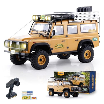 BEEZRC FMS 1/10 FCX10 RC Crawler Officially Authorized Land Rover Series, Camel Trophy Edition RC Model 4WD RC Rock Truck, 2.4Ghz Hobby Grade, RC Off Road Vehicle for Adults RS(Defender 110) - style: Defender