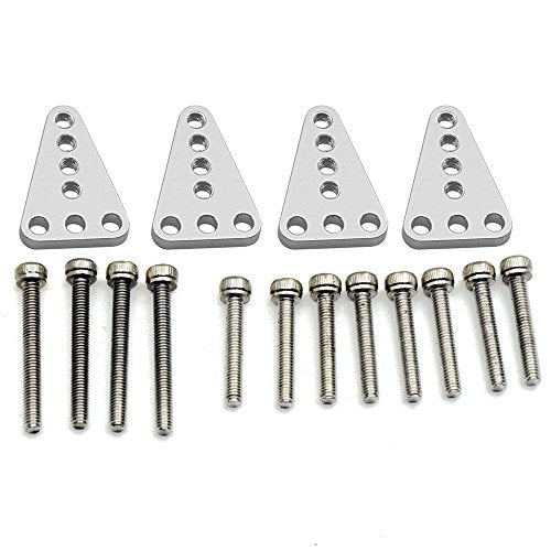 4PCS Aluminum Front Rear Shock Absorber Mount, Silver | Adjust Height Bracket, Upgrades, For 1/10 Axial SCX10 I II, RC Crawler Car - color: Silver