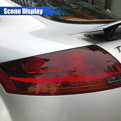 40 x 12 Inch Car Headlight Tint Film, Self-Adhesive Vinyl Car Tail Light Wrap Film Roll with Squeegee, Universal Automotive Exterior Fog Light Stickers Modification Accessories(4PCS) - size: 4PCS