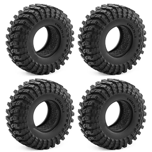 4PCS 1.3" Rubber Tire All Terrain Wheel Tyre with Foam Inserts for 1/12 1/14 1/18 1/24 Crawler Car for TRX4M SCX24 AX24 FCX24 FMS 1/24 Micro 1.0inch Beadlock Upgrade Parts (70x26MM) - color: 70x26mm