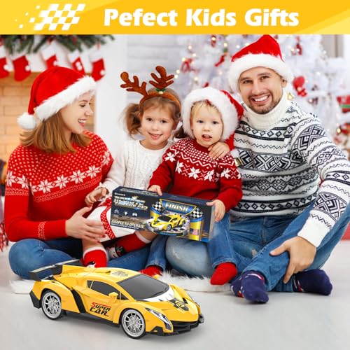 Growsland Remote Control Car, RC Cars for Kids 1:18 Electric Toy Car Hobby Racing Car Toys with Lights & Controller, Christmas Birthday Gift for 3 4 5 6 7 8 9 Year Old Boys Girls - color: Yellow