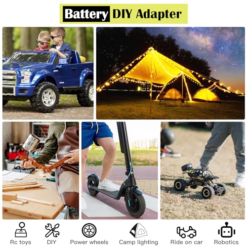 1 Packs Power Wheel Adapter for Ryobi 18V Battery Adapter Power Wheel Battery Conversion Kit with Switch, Fuses & Wire Terminals, 12AWG Wire, Power Connector for DIY RC Car Toys and Robotics - color: 1-PACK