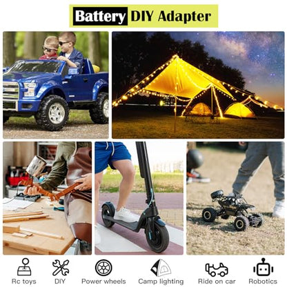 2 Packs Power Wheel Adapter for Ryobi 18V Battery Adapter Power Wheel Battery Conversion Kit with Switch, Fuses & Wire Terminals, 12AWG Wire, Power Connector for DIY RC Car Toys and - color: 2 Pack