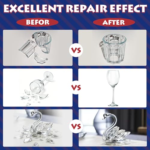 Glass Glue Liquid, Super Glue for Glass Repair 40g | Clear Instant Cyanoacrylate Adhesives for Acrylic Repair, Plexiglass, Jewelry, Rhinestone, Crystal, Art, Mirror, DIY Crafts - style: Glass Glue