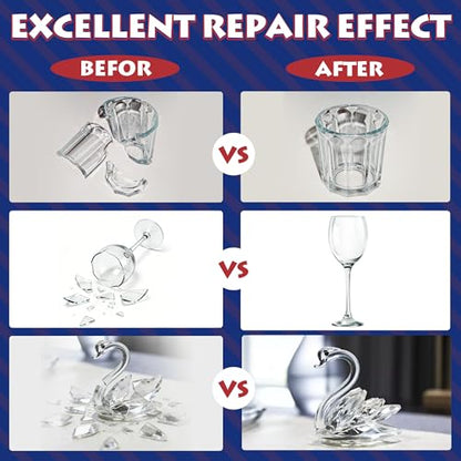 Glass Glue Liquid, Super Glue for Glass Repair 40g | Clear Instant Cyanoacrylate Adhesives for Acrylic Repair, Plexiglass, Jewelry, Rhinestone, Crystal, Art, Mirror, DIY Crafts - style: Glass Glue