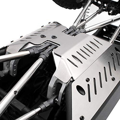 LCX Racing 1/10th RC Crawler Car Stainless Steel Guard Board, Skid Plate Armor & Axle Guard, Protector Skid Plate Axle Guard Set for Axial Capra UTB10, Upgrades Parts Accessories