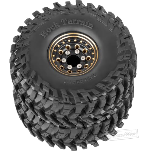 1.0 Beadlock Dually Wheels and Tires for 1/24 1/18 RC Crawler Car SCX24 TRX4M,Soft Mud Tires 1.0 Beadlock Tires Set Brass 1.0 Beadlock Wheels Double Wheels,4pcs,Style1 - style: Style1(4pcs)