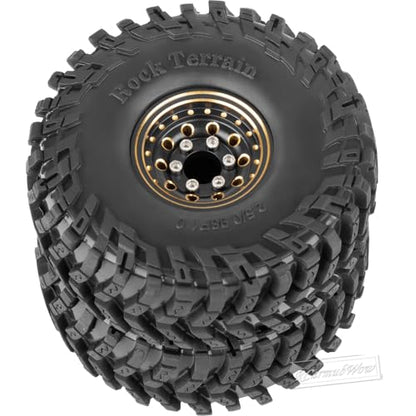 1.0 Beadlock Dually Wheels and Tires for 1/24 1/18 RC Crawler Car SCX24 TRX4M,Soft Mud Tires 1.0 Beadlock Tires Set Brass 1.0 Beadlock Wheels Double Wheels,4pcs,Style1 - style: Style1(4pcs)