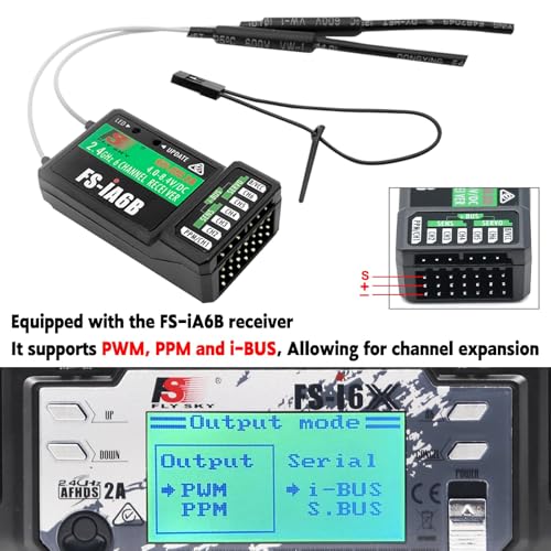 Flysky FS-i6X 6CH 2.4GHz RC Radio Transmitter Controller with iA6B Receiver for FPV Drone RC Helicopter Quadcopter Car Boat