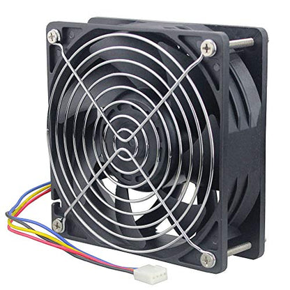 Wathai 12038 120mm x 38mm PWM Computer PC Case Fan 12V 4pin 5300rpm 230CFM | 4pin High CFM PC Fan Pressure Big Airflow Duall Ball DC Brushless Cooling Fan 120mm x 38mm for extreme PC and server cooling - style: 12V 4Pin Ball