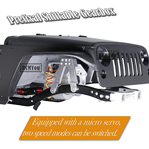 RC Gearbox for 1/10 RC Crawler Car SCX10 90046,Metal Chassis Frame Prefixal Shiftable Gearbox Upgrade Parts Hops Up,Upgrade 2022,More Durable,Two Speed Modes