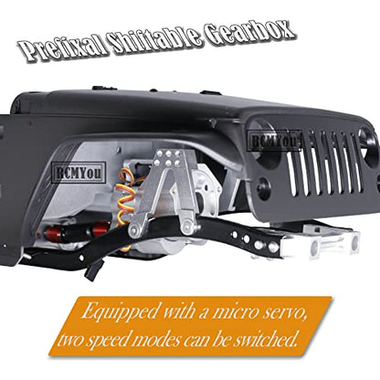 RC Gearbox for 1/10 RC Crawler Car SCX10 90046,Metal Chassis Frame Prefixal Shiftable Gearbox Upgrade Parts Hops Up,Upgrade 2022,More Durable,Two Speed Modes
