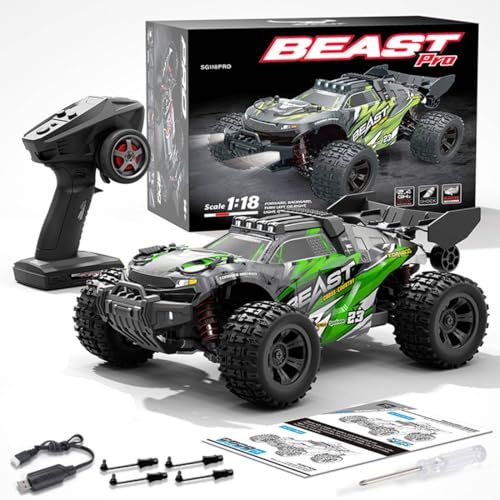 SG118PRO 1/18 Remote Control Off-Road Car, 2.4G Full-Proportional 4WD 35KM/H High-Speed RC Climbing Car Mini Electric Carbon Brush RC Buggy Rock Crawler Model Gift -RTR - style: SG118PRO 1/18, Carbon Brush Version