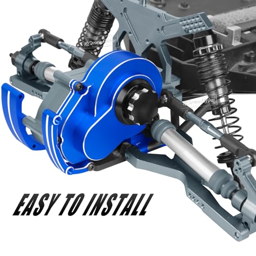 RC Transmission Complete Upgrades Part for 1/10 Slash 2WD(VXL),Rustler 2WD(VXL),Stampede 2WD(VXL),Bandit 2WD(VXL),Alloy Aluminum Gearbox,Replace #3695,Navy Blue &Titanium - color: Navy Blue&titanium(1set)