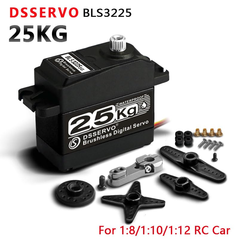 25kg/0.05s Brushless RC Servo Fast Steering Motor Digital Full Metal Gear Waterproof 180 Degree - size: 25KG (180°)