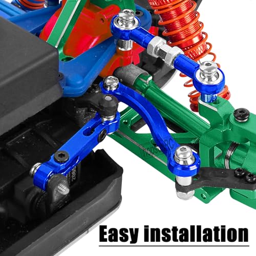 RC Aluminum Metal Turnbuckle Camber Links Toe Links with Rod Ends Steering Linkage Set Upgrade Parts for 1/18 LaTrax Teton,Desert Prerunner.Navy Blue(Replace 7636) - color: Blue(7pcs)