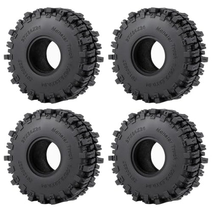 MOHERO 4Pcs 1.1 Tires - 64mm All Terrain Soft Sticky Tires for 1/18 TRX4M 1/24 SCX24 RC Crawlers Car Upgrade Parts(Style B) - color: Style B