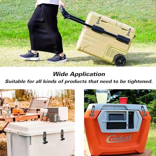 Cooler Latches Rubber Latches Replacement for Cooler,Boat,Golf Cart,Tool Box,Off-Road Vehicles,Farm Machinery, Flexible T-Handle Draw Latches(8 Pack) - color: Black