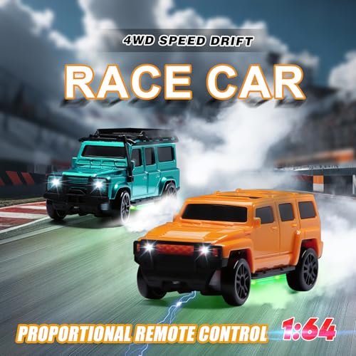 1/64 Scale Desktop Drift RC Car,Mini RC Sports Car 2.4Ghz with Gyro Mini Drift Racing Remote Contrl Cars Model Toys Hobby Gift for Adults and Kid Children's (SUV-Green) - color: Suv-green
