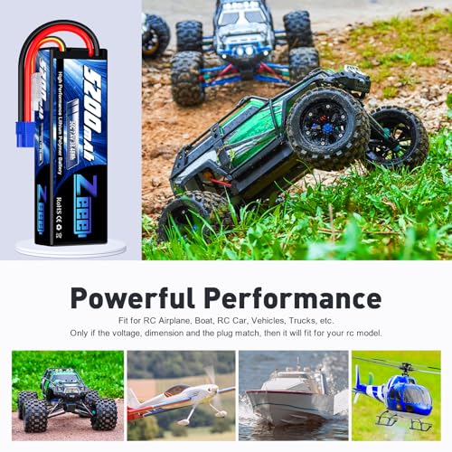 Zeee 2S 5200mAh Lipo Battery 7.4V 50C with EC3 Plug (2 Pack) | Hard Case Battery compatible with 1/8 1/10 RC Vehicles Car Slash RC Buggy Truggy Airplane UAV Drone