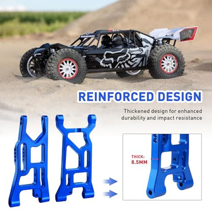 Aluminum Suspension A-Arms Set Front Arms & Rear Arms for 1/10 Losi Tenacity TT Pro 4WD SCT/DB Pro Upgrades, Replace LOS234016 LOS234017 (Blue)