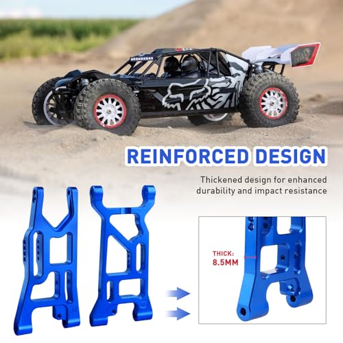 Aluminum Suspension A-Arms Set Front Arms & Rear Arms for 1/10 Losi Tenacity TT Pro 4WD SCT/DB Pro Upgrades, Replace LOS234016 LOS234017 (Blue)