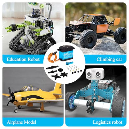 Feetech FT5330M 35KG Digital RC Core Servo Motor Waterproof Metal Gear 25T Servo Arm Horn 180 Degree 6V-7.4V for Metal Gear 1/8 1/10 Baja Car