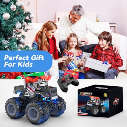 AUUGUU Remote Control Car, 2.4GHz Monster Trucks Toys with Light Spray, Birthday Gift for Kids 3 4 5 6 7 8, All Terrain RC Cars, Toddler Toys for Boys Girls 3+ Year Old (Bull) - style: Bull