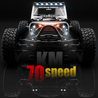 70 km/h Brushless Remote Control Car for Adults, 1/16 RC Waterproof Monster Truck, 2.4 GHz All Terrain Offroad Drift Car, 4WD RC Buggy, 3 Batteries (Blue) - color: 16103pro,3 Batteries(black)