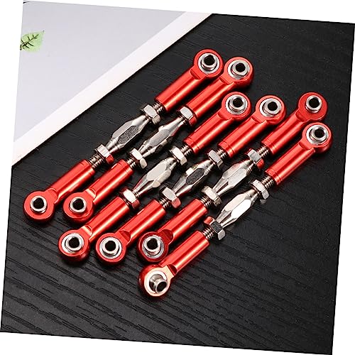 6pcs Adjustable Turnbuckle Rods for Rc Cars Metal Material CNC Machined for Scale Rc Vehicle Upgrades - color: Red