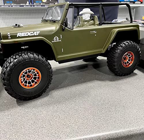 Treal Aluminium 2.2 Beadlock Wheels Rims(2) pcs Fit RC Crawler Mud Truck 2.2 Tires (Orange) - color: Orange