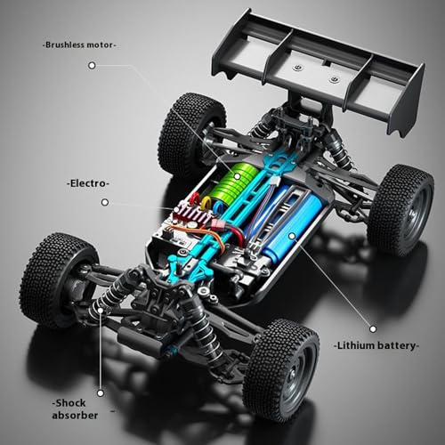 TOUCAN RC HOBBY 16202Pro 1/16 RWD Remote Control Off Road Vehicle 35A ESC Splash Proof 17G Servo Electric Muti-Terrain RC Model Car LED Light for Adult - color: Blue