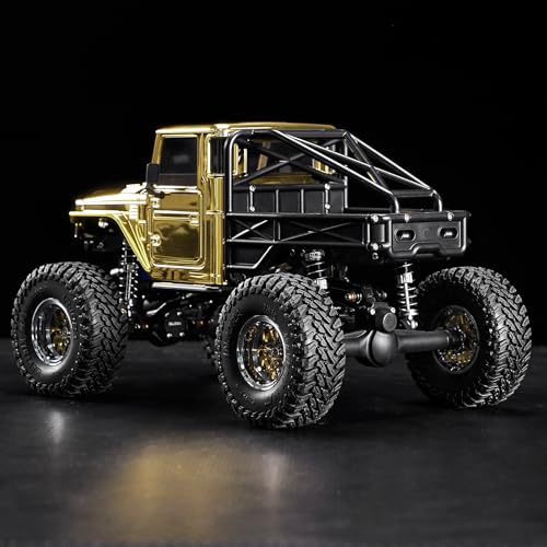 INJORA IR40-24 Half Truck Hard Body with Cage for 1/24 SCX24 Upgrade(Gold) - color: Gold