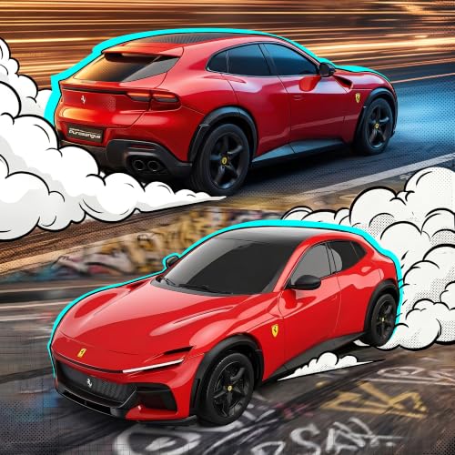 BEZGAR 1:24 Official Licensed Ferrari Purosangue RC Toy Car | Official Ferrari replica,2.4G stable signal,rubber racing tires,ideal gift toy for boys ages 4-7, 8-12 and adults - color: Ferrari-1:24 Ferrari Purosangue