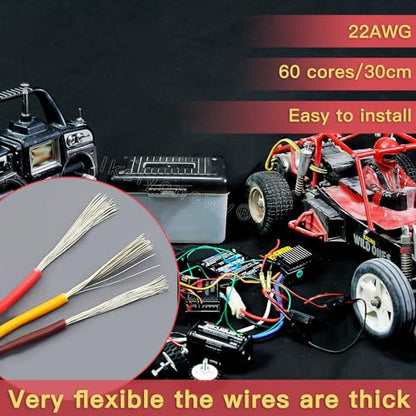 lkelyonewy Servo Extension Cable 3-Pin Male to Female 60 Core Lead Wire Cable Connectors Control Board Remote (300Mm/11.8In-15Pcs)