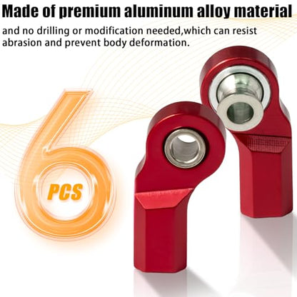 6PCS M3 Tie Rod End Joint Bend Ball Head Holder Linkage Aluminum 4.8mm Ball Cup Compatible with 1/10 Axial SCX10, Traxxas TRX-4, Tamiya CC01, Redcat Gen7, HSP RC Crawler/Trucks (Red) - color: Red