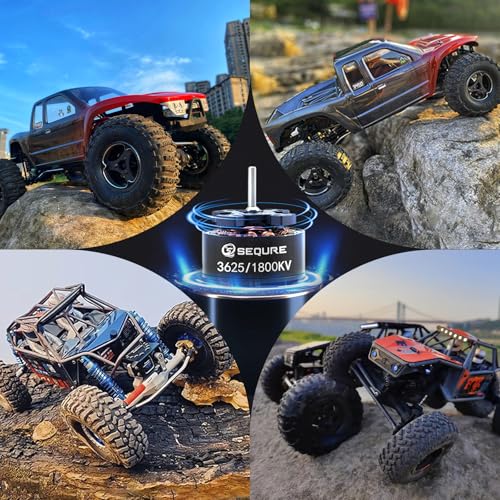 3625 Brushless Motor 1800KV Outrunner Motor 2-4S Outer Rotor Brushless Motor with 3.5mm Male Banana Connector for 1/10 RC Crawler Car