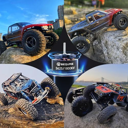3625 Brushless Motor 1800KV Outrunner Motor 2-4S Outer Rotor Brushless Motor with 3.5mm Male Banana Connector for 1/10 RC Crawler Car