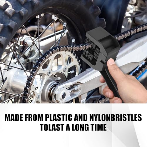 2PCS Bike or Motorcycle Chain Washer, Bicycle Cleaning Chain Double-Ended Brush, Black Durable Motor Chain Gears Cleaning Square Head Brushes, Universal Cleaning Tool (Black/2PCS) - color: Black/2PCS