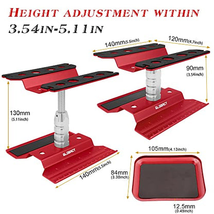 GLOBACT RC Stand RC Tool & 521 PCS RC Screws Kit for 1/8 1/10 RC Car, Red | RC Work Stand, RC Repair Tool, 360 Degree Rotation - color: Red