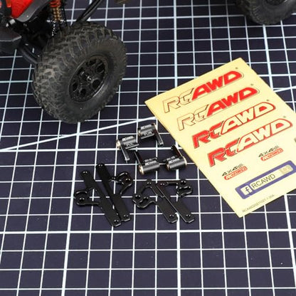 RCAWD SCX24 Shock Flex Blades Extended Travel Adjustable Shocks Mount Suspension Upgrade for AXIAL SCX24 Upgrades 1/24 RC Crawler Black - color: Black