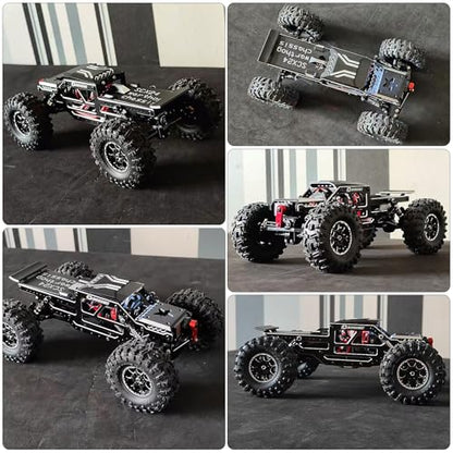 SCX24 Warthog LCG Chassis Kit, Aluminum Roll Cage Frame | 1/24 RC Crawler Buggy Scale Appearance Chassis, Compatible with Gladiator Bronco C10 JLU Models Custom Builds Upgrades - color: Black, size: with Lettering
