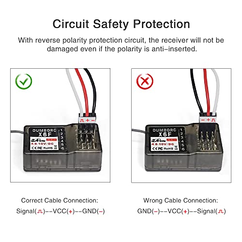 ATA HOBBY DUMBORC X6FG & X6F Receiver Set 6 Channels RC Receiver for DUMBORC X4/X5/X6 Transmitter RC Car Boat Tank Drifting Car