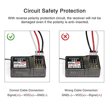 ATA HOBBY DUMBORC X6FG & X6F Receiver Set 6 Channels RC Receiver for DUMBORC X4/X5/X6 Transmitter RC Car Boat Tank Drifting Car