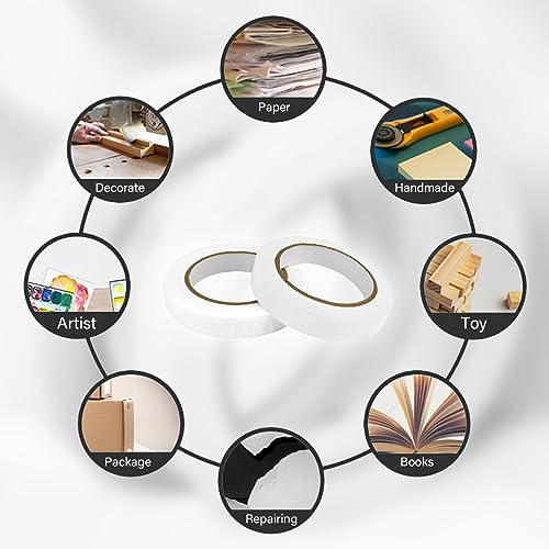 6 Rolls Fine Line Tape 1/16, 1/8, 1/5, 2/5, 1/2, 3/4 Inch x 55 Yard Fineline Masking Tape Painter Adhesive Automotive for DIY Car Auto Paint (White, Mixed Sizes) - color: White, size: Mixed Sizes